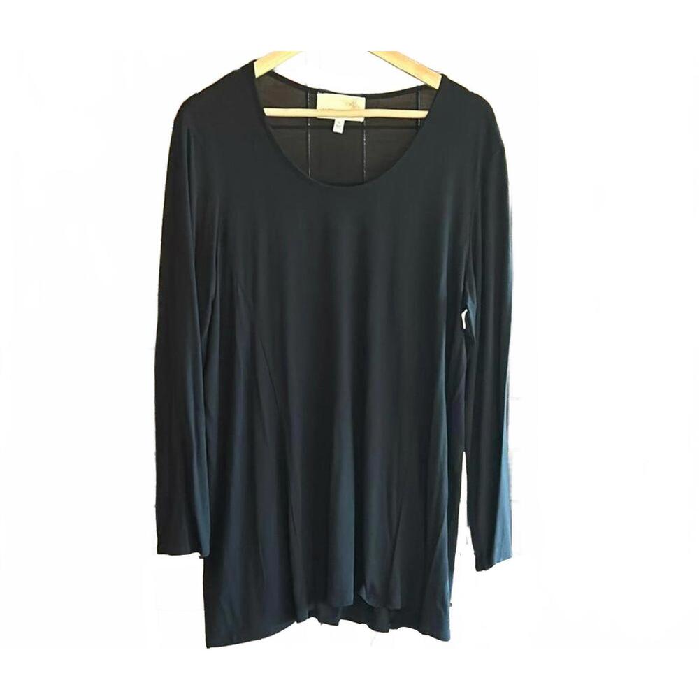 Anthony Originals Woman's Top Size XL Black Long Sleeve Tunic Boho